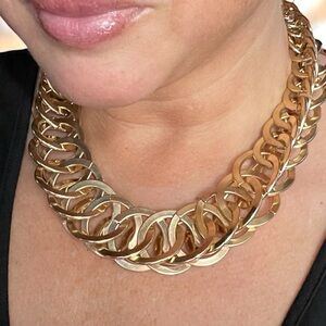 Natasha Couture Reversible Articulated Gold-Tone Link Choker Necklace